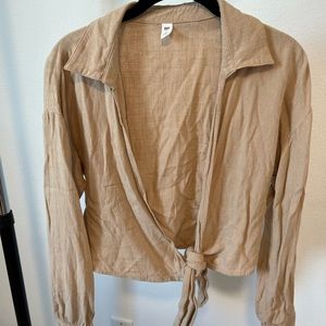 BP Tan Wrap Blouse